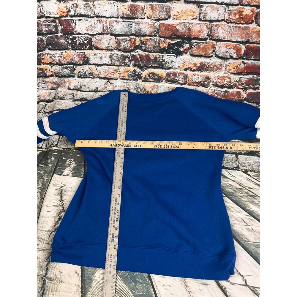 Buffalo Football Sweatshirt Blue Graphic Raglan Pullover Pocket Womens L - Picture 6 of 6